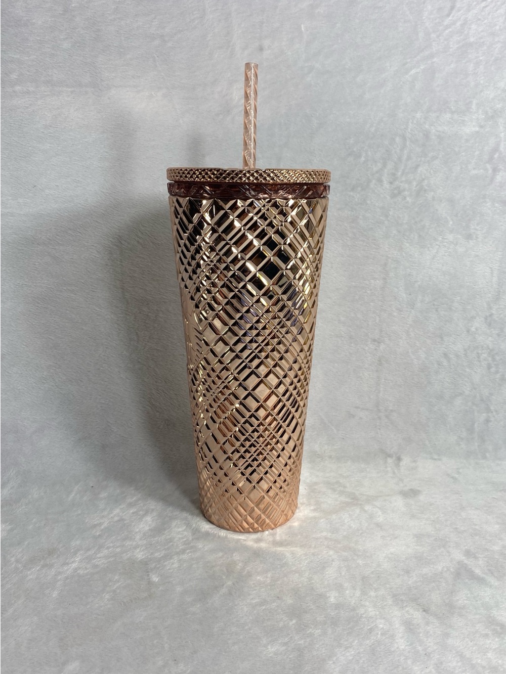 Starbucks 2023 Winter Holiday Jeweled 24oz Tumbler Cold Cup Rose Gold NWT - Picture 2 of 10